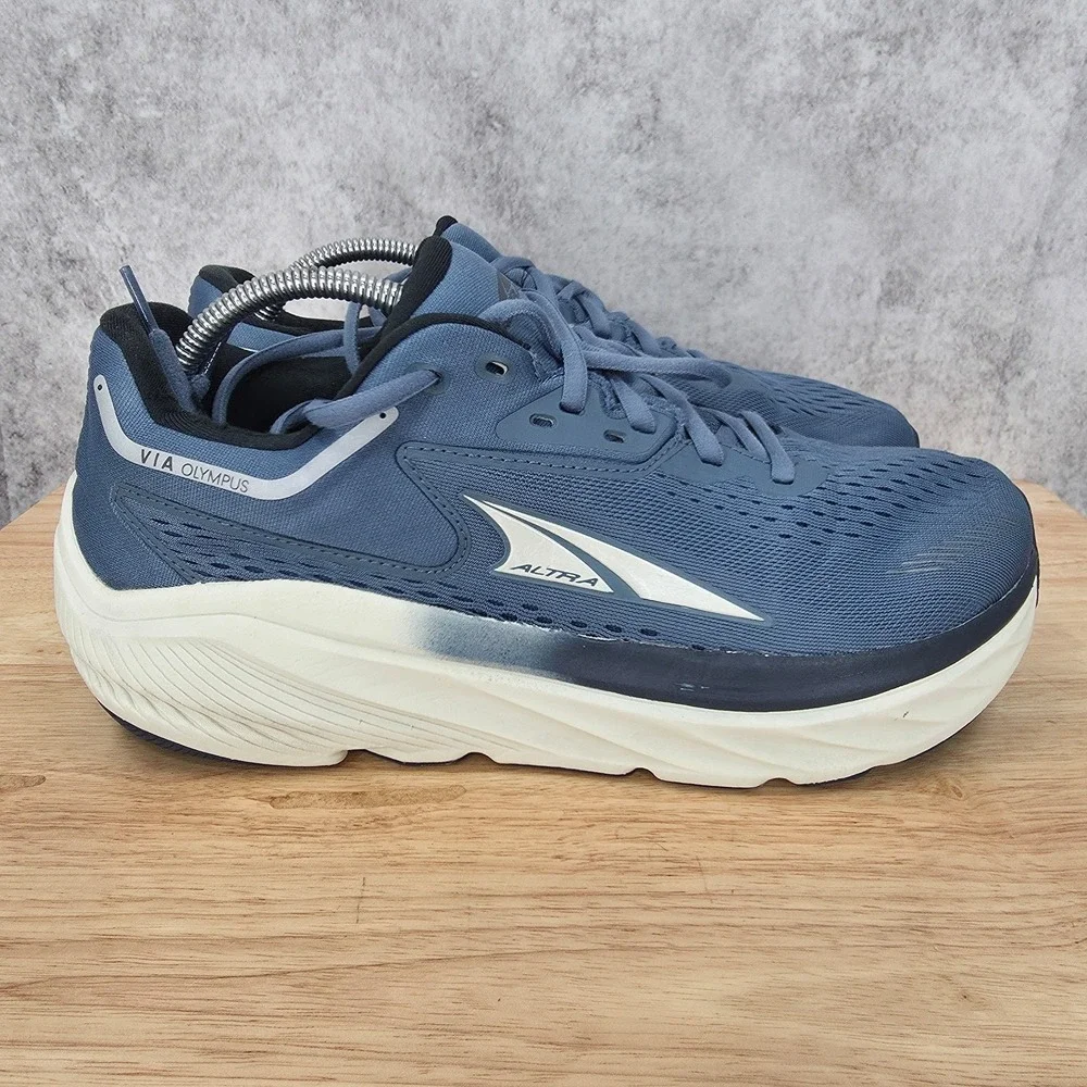 Altra Via Olympus Running Shoe Mens 9.5 Mineral Blue Max Cushion AL0A82BW419